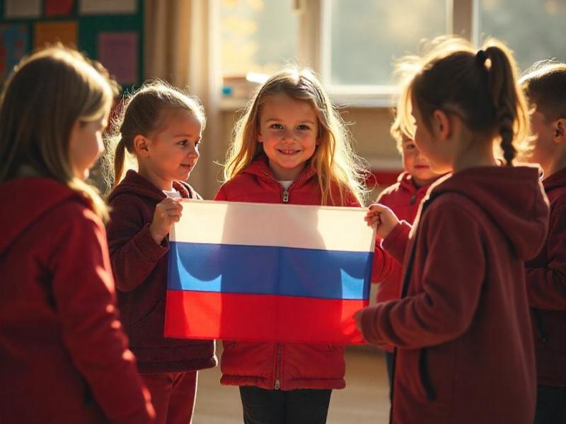 Дошкольники отмечают День России в ДОУ.