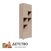 Стеллаж 10 ячеек с шестью дверцами | Стеллажи и полки в детский сад