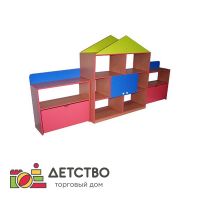 Стенка для игрушек «Теремок» (2 модуля + Теремок) от ТД Детство
